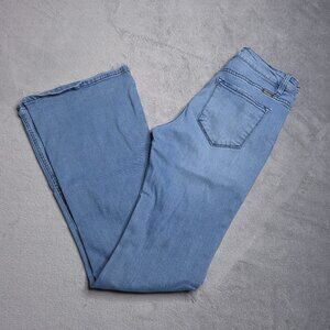 KanCan Womens Flare Jeans 5 Light Wash Mid Rise Stretch Juniors Boho Retro